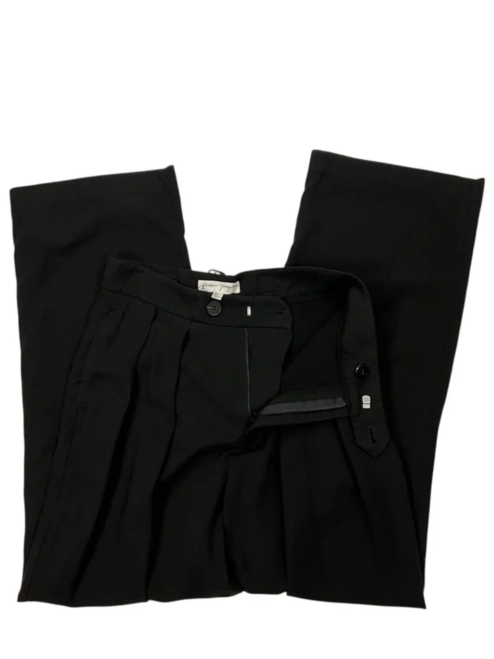Free People Gabbie Pant 2 Black Pleated Front Wide Leg High Rise PANT ONLY